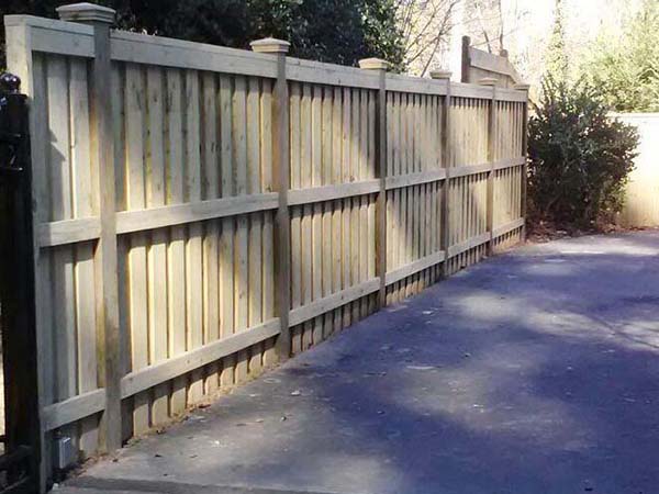 Atlanta GA cap and trim style wood fence
