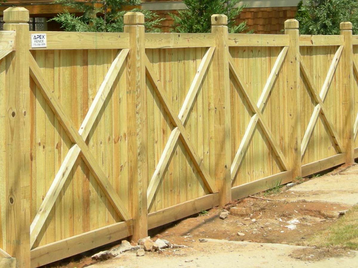 Holly Springs GA X Style wood fence