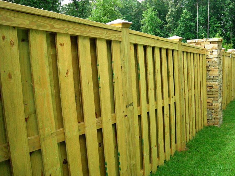 Mableton GA Shadowbox style wood fence