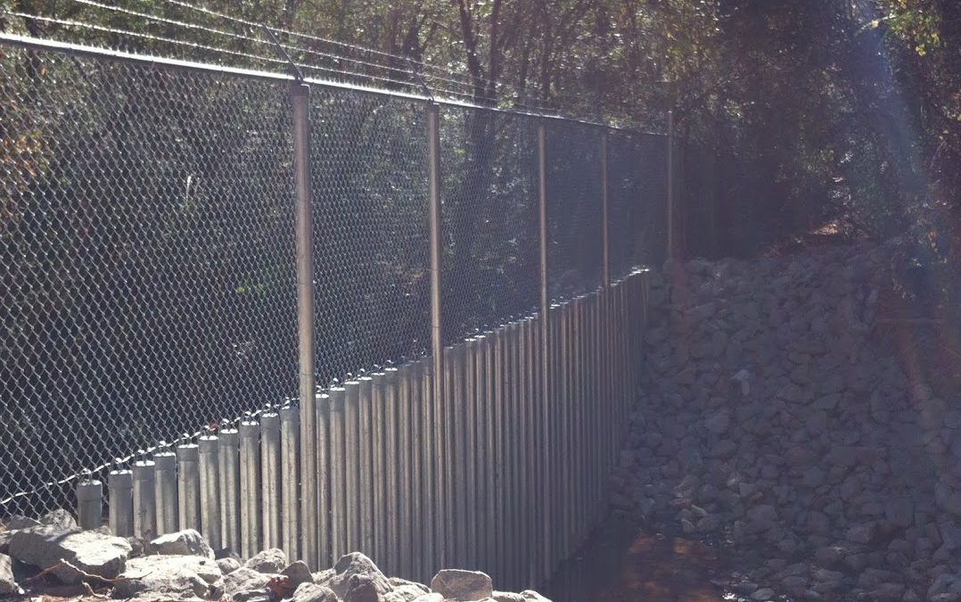 Creek Crossing Security Chain Link Fencing