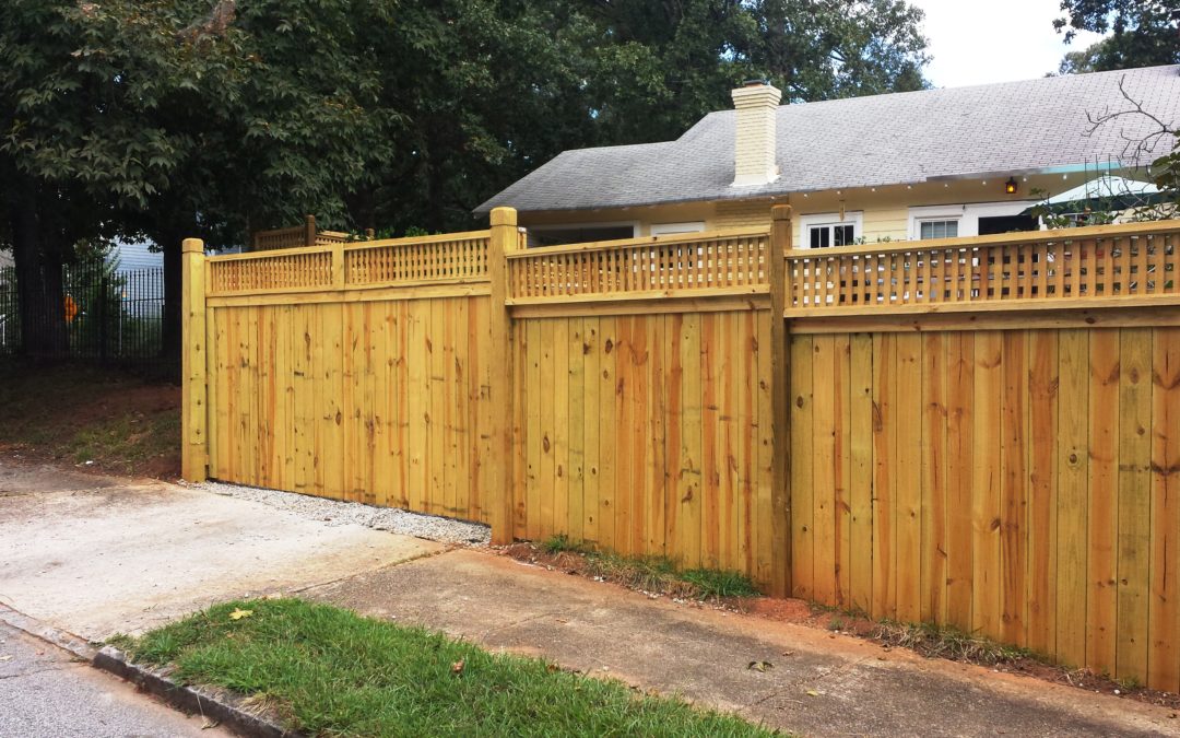 Atlanta GA Hidden Cantilever Gate Wood Privacy Fence