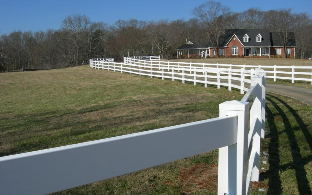 White Vinyl Ranch Rail Fencing in Cobb County